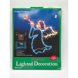 Vintage Impact Plastics Lighted Angel Window Silhouette 17 Inch 43 Lights 2000
